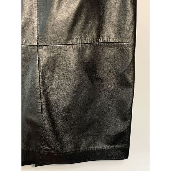 Diversity Women's Knee Length Genuine Leather Straight Skirt Black Size 6 - Picture 7 of 12